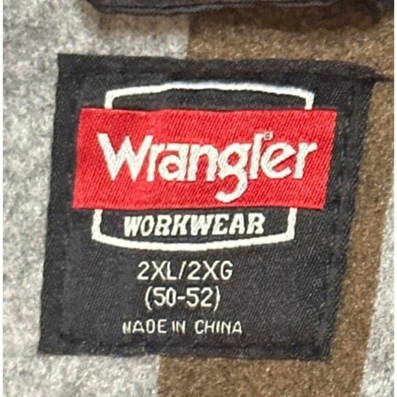 Wrangler Workwear Black Collared Button-Down Heavy Jacket Men's Size 2XL (50-52) - Picture 5 of 16